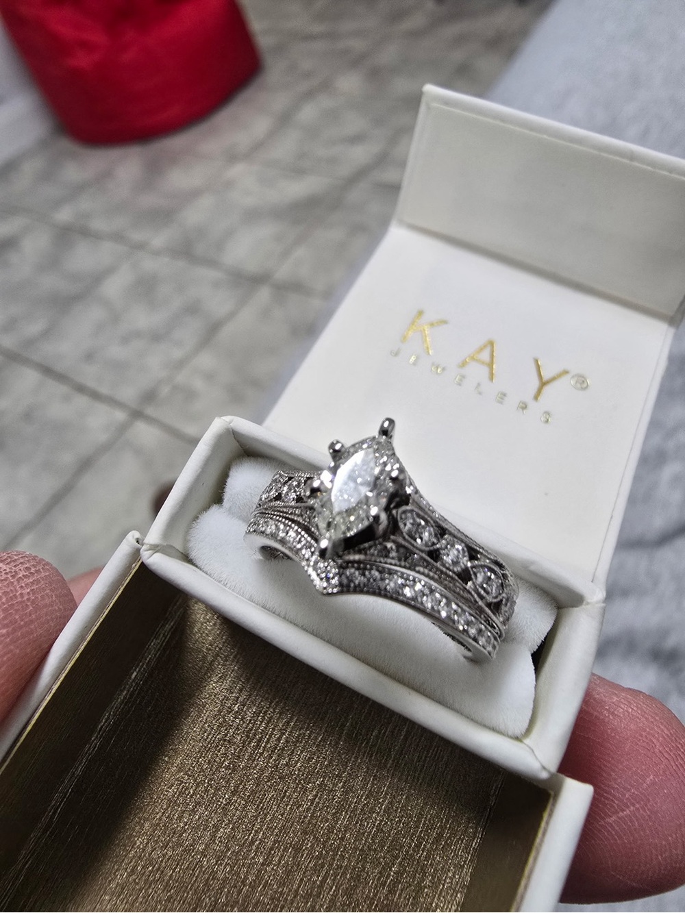 Kay’s Neil Lane Marquise Diamond Ring NWB 1/2 CW & 7/8 TDW
